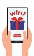 A win. Offer to receive a gift in the mobile application.