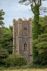 Fototapeta na wymiar Ruin of Mount Trenchard Church Tower, Foynes, County Limerick