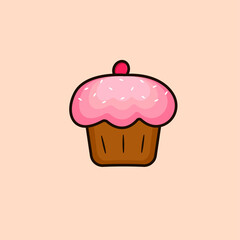 Cupcake dessert vector birthday party candy cakes