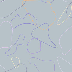 seamless pattern of abstract circles from lines in lavender shades. abstract graceful lines in pastel lilac colors. pattern for textile, fabric, wrapping paper, wallpaper