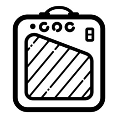 Guitar Amp Flat Icon Isolated On White Background