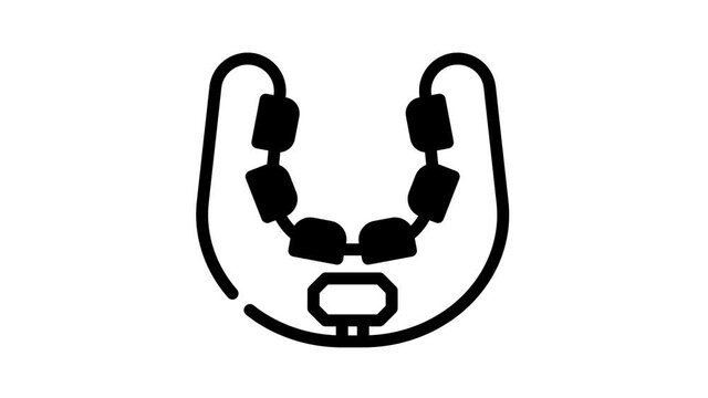 neck ems training animated line icon neck ems training sign. isolated on white background