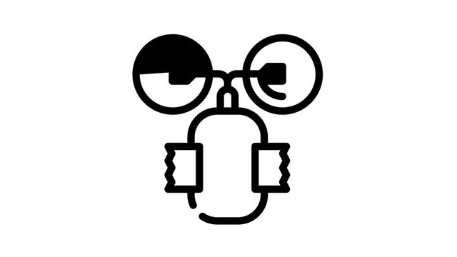 stimulant device animated line icon stimulant device sign. isolated on white background