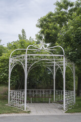 Decorative park gazebo made of wrought iron