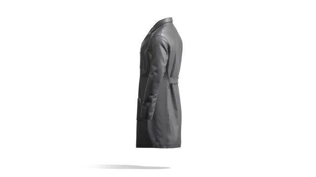 Blank black medical lab coat mock up, looped rotation