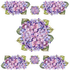 Watercolor bouquet of flowers on white background. Floral illustration.