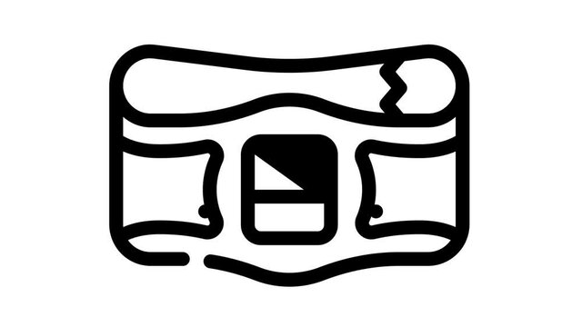 belt stimulator animated line icon belt stimulator sign. isolated on white background