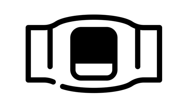 body electrical stimulator animated line icon body electrical stimulator sign. isolated on white background