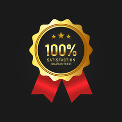 100% satisfaction guaranteed badge design vector