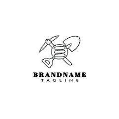 mining symbol logo cartoon icon design template black isolated vector illustration