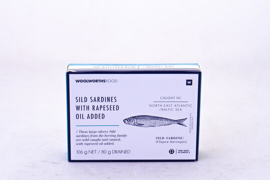 Johannesburg, South Africa - a can of sild sardines from Woolworths Food isolated on a clear background