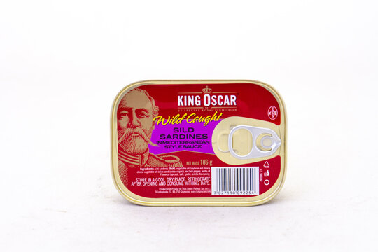 Johannesburg, South Africa - a can of King Oscar sild sardines isolated on a clear background