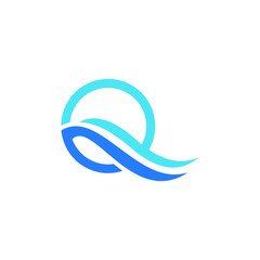 Naklejka premium letter Q Wave Logo Vector