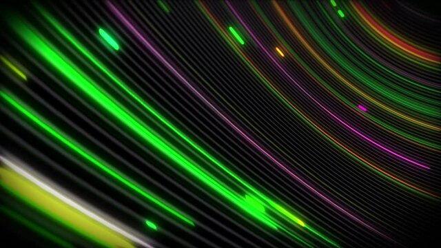 Spiral vortex streams of light on a surface with lines. Colorful and decorative backgrounds for presentations, holidays and footage. Light increasing wave movements
