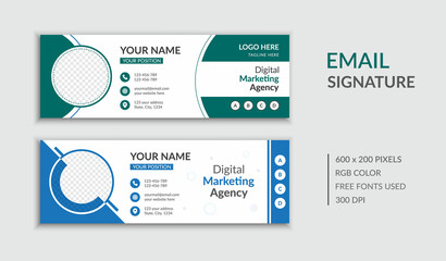 Email signature multi-purpose template design layout