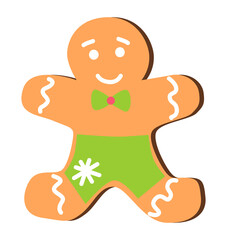 Gingerbread man boy traditional Christmas cookies