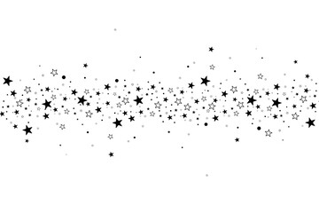 Stars on a white background. Black star shooting with an elegant star.Meteoroid, comet, asteroid, stars.
