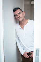Fototapeta premium portrait of handsome man in his 50s