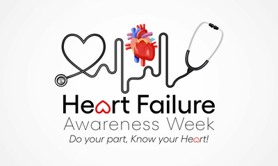 Heart Failure awareness week is observed every year in February,  Vector illustration