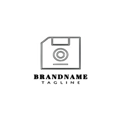 save cartoon logo icon design template black isolated illustration