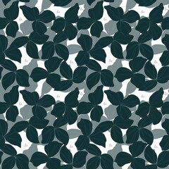 vector seamless pattern with leaves. Botanical illustration for wallpaper, textile, fabric, clothing, paper, postcards