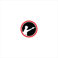 people shoot logo vector template emblem