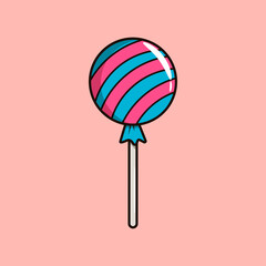 Vector candy cane. Sweet bright lollipop