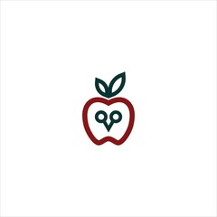 apple line logo vector template illustration