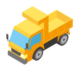ダンプカー　ダンプトラック　働く車　働く自動車のアイソメトリックス　デフォルメイラスト dump truck © globeds