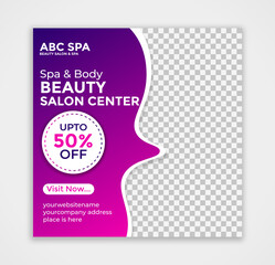 Beauty Spa Salon Makeup Social media Post Banner Square Flyer Template Design