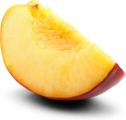 Fresh tasty ripe peach or nectarine fruit slices