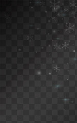 White Snow Vector Transparent Background. Sky