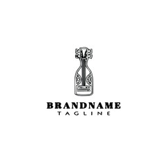 ukulele logo cartoon icon design template black isolated vector