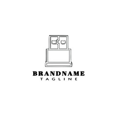 usb flash disk logo cartoon icon vector illustration
