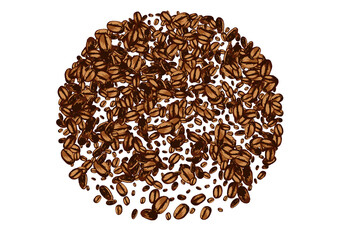 Dark Seed Roasted Vector White Background.