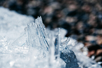 Ice crystal macro photography, background