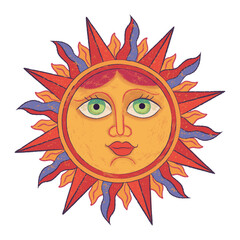Slavic symbol of the sun on a white background. The Ancient Slavic sun god Yarilo