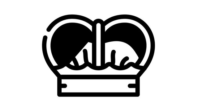 crown spain king animated line icon crown spain king sign. isolated on white background