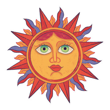 Slavic symbol of the sun on a white background. The Ancient Slavic sun god Yarilo