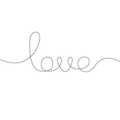 Fototapeta na wymiar Love. Trendy Love script lettering design on a white background.