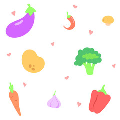 8 elementos gráficos de comida.