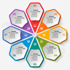 Abstract 3D Paper Infographics. Business template .Vector illustration