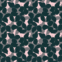 vector seamless pattern with leaves. Botanical illustration for wallpaper, textile, fabric, clothing, paper, postcards