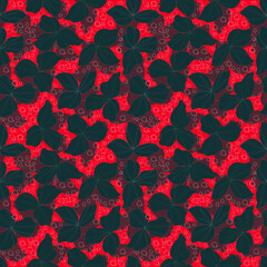 vector seamless pattern with leaves. Botanical illustration for wallpaper, textile, fabric, clothing, paper, postcards