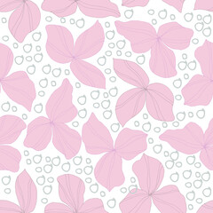 vector seamless pattern with leaves. Botanical illustration for wallpaper, textile, fabric, clothing, paper, postcards