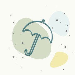Vector Image umbrella. Vector icon umbrella rain protection on multicolored background.