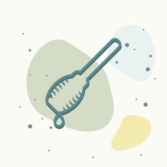 Vector icon honey dipper on multicolored background.