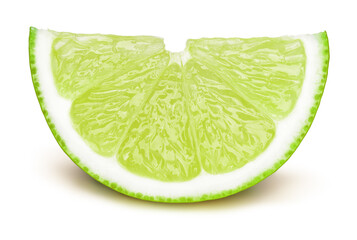 Lime fruit slice isolated on white background