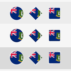 Obraz na płótnie Canvas British Virgin Islands flag icons set, vector flag of British Virgin Islands.