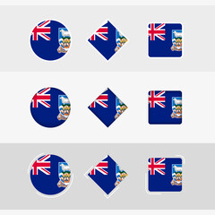 Obraz na płótnie Canvas Falkland Islands flag icons set, vector flag of Falkland Islands.